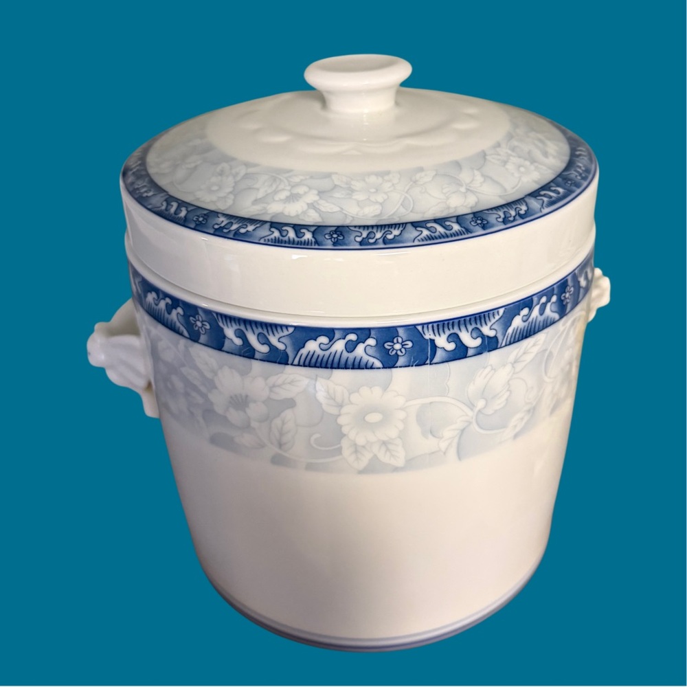 2 Quart Chinese Stewpot 3 Piece Porcelain Ceramic